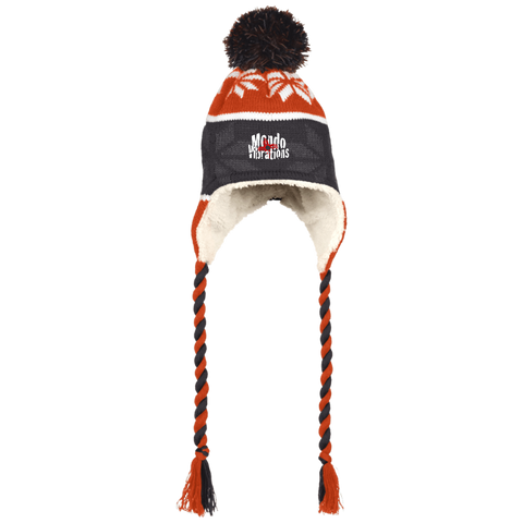 Mondo Vibrations Logo Hat with Ear Flaps and Braids