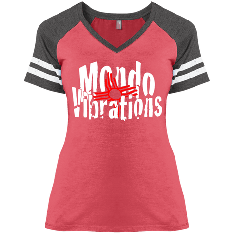 Mondo Vibrations Logo Ladies' Game V-Neck T-Shirt