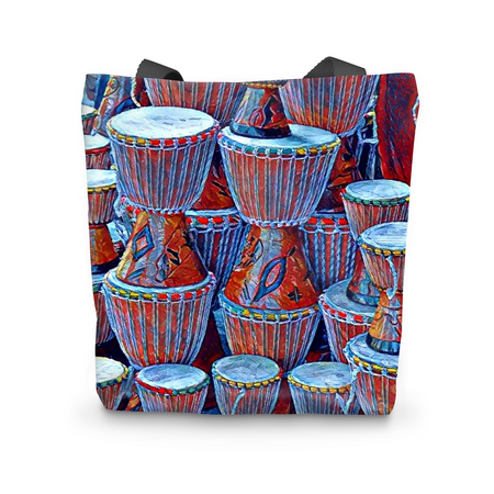 Talking Drums Blue Tote Bag