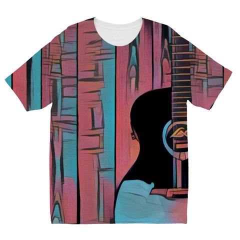 Kids Wood Grain Blue T-Shirt