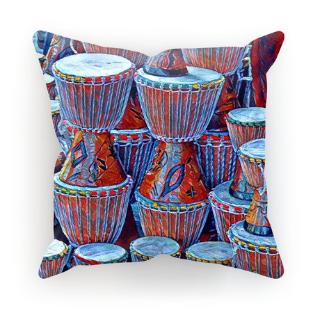 Talking Drums Blue Cushion Cover