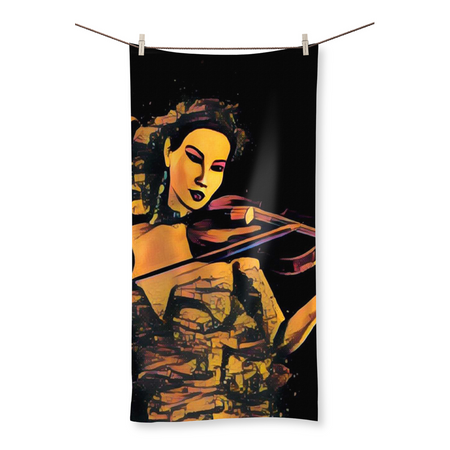 Violin Expression Beach Towel