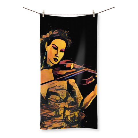 Violin Expression Beach Towel