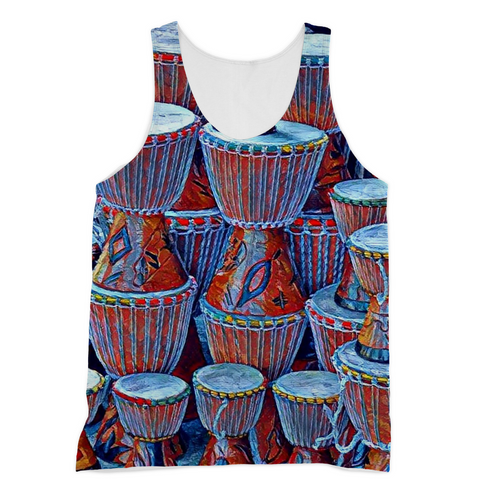 Talking Drums Blue Tank Top